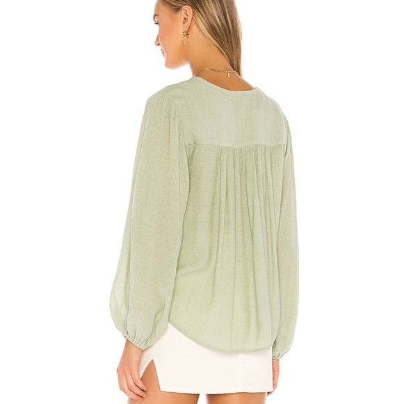 FREE PEOPLE FROSTED FERN FAUX WRAP TOP XS - Picture 6 of 10